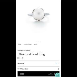 Tiffany Paloma Picasso Pearl and sylver ring and sylver band.